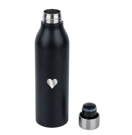 Термопляшка ZIZ "Сердечко" 500 мл (чорна)