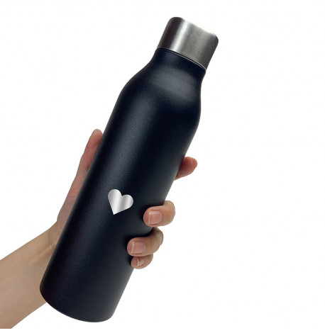 Термопляшка ZIZ "Сердечко" 500 мл (чорна)