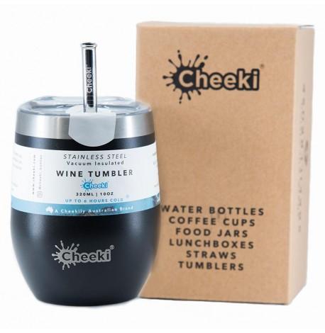 Термостакан со стальной трубочкой Cheeki Wine Tumbler Rich Black (320 мл)