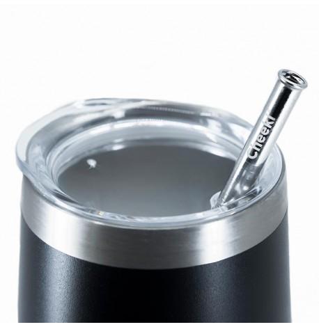 Термостакан со стальной трубочкой Cheeki Wine Tumbler Rich Black (320 мл)