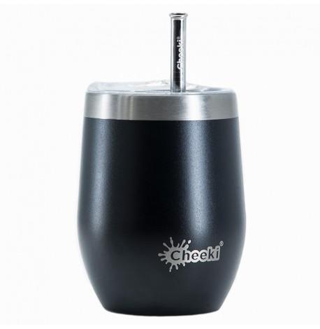 Термостакан со стальной трубочкой Cheeki Wine Tumbler Rich Black (320 мл)