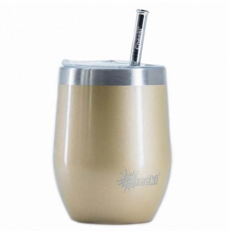 Термостакан со стальной трубочкой Cheeki Wine Tumbler Soft Gold (320 мл)