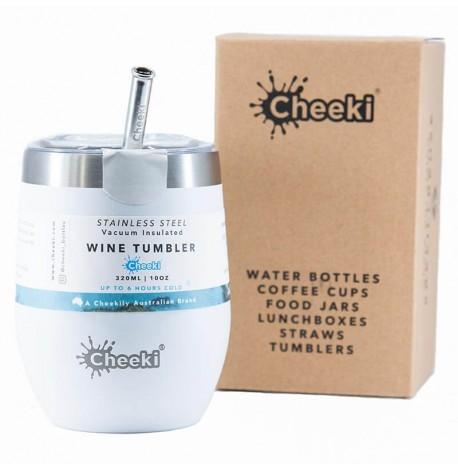 Термостакан со стальной трубочкой Cheeki Wine Tumbler Spirit White (320 мл)