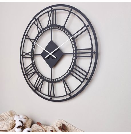 Настінний годинник London Black (чорний), 50 см