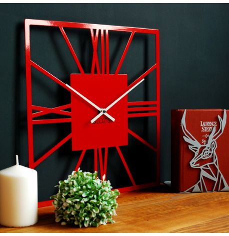 Настінний годинник New York Red (червоний), 35х35 см