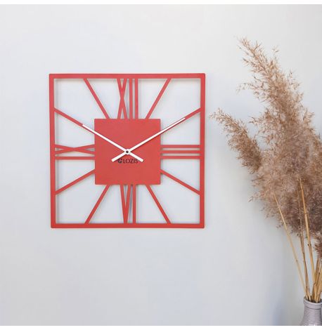 Настінний годинник New York Red (червоний), 35х35 см
