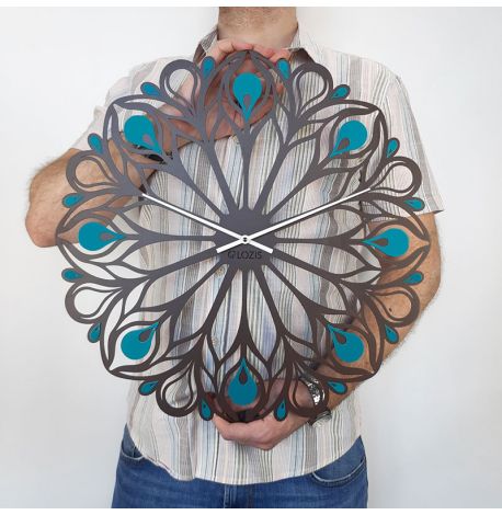 Настінний годинник Peacock Feather