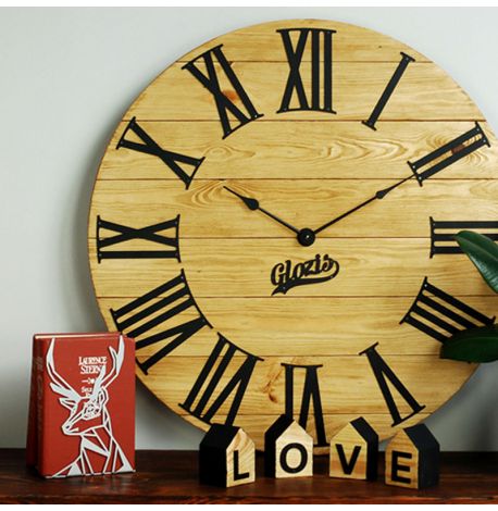 Настінний годинник з дерева Glozis Kansas Gold, 60 см