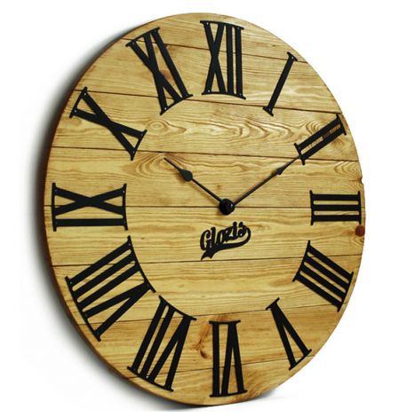 Настінний годинник з дерева Glozis Kansas Gold, 60 см
