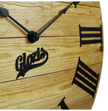 Настінний годинник з дерева Glozis Kansas Gold, 60 см