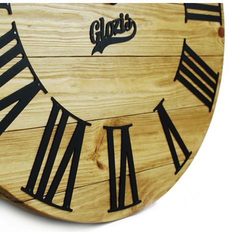 Настінний годинник з дерева Glozis Kansas Gold, 60 см