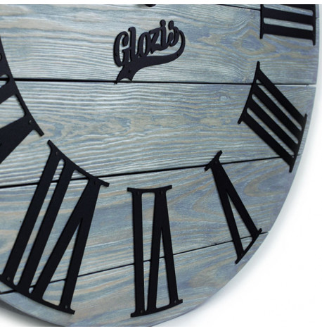 Настенные часы из дерева Glozis Kansas Graphite, 60 см