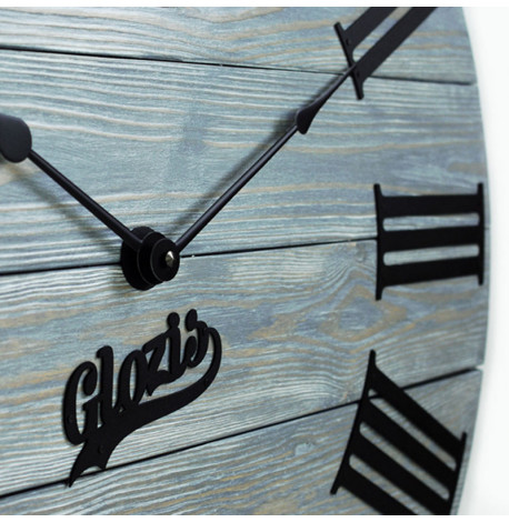 Настенные часы из дерева Glozis Kansas Graphite, 60 см