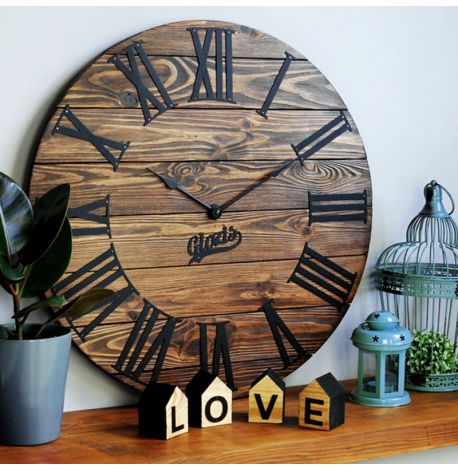 Настенные часы из дерева Glozis Kansas Mokko, 60 см