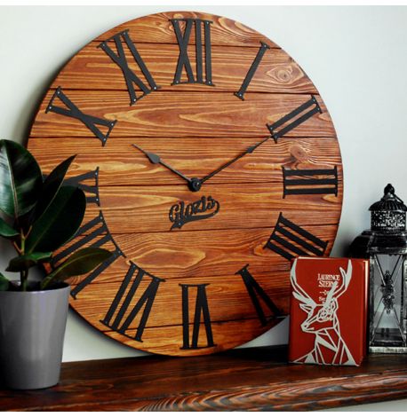 Настенные часы из дерева Glozis Kansas Rust, 60 см