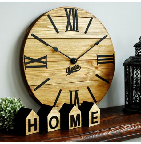 Настенные часы из дерева Glozis Nevada Gold, 40 см