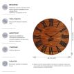 Настенные часы из дерева Glozis Kansas Rust, 60 см