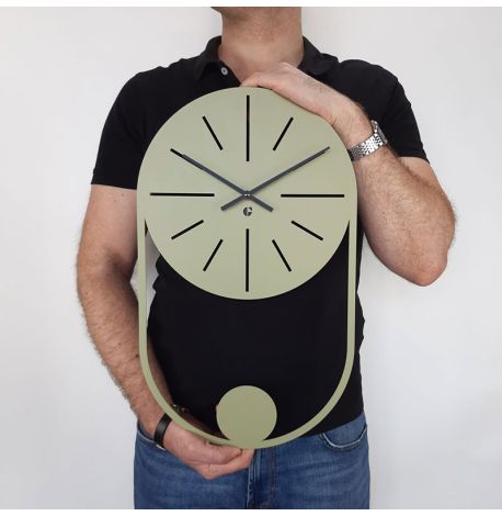 Настінний годинник Balance Olive (оливковий), 50х30 см