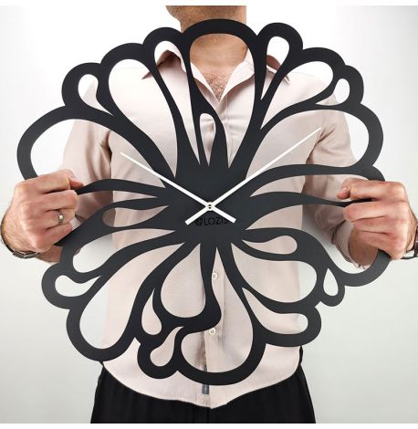 Настінний годинник Flower (чорний), 48 см