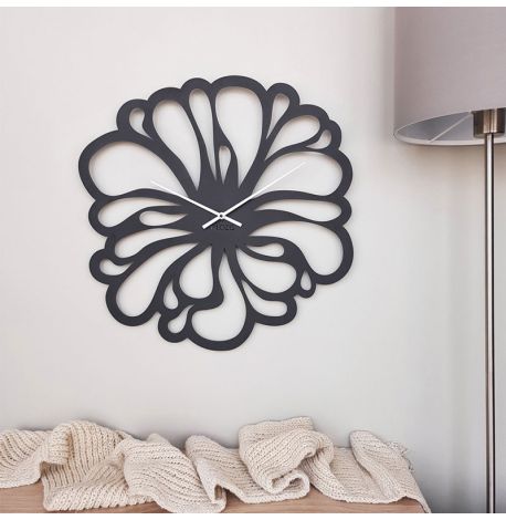 Настінний годинник Flower (чорний), 48 см