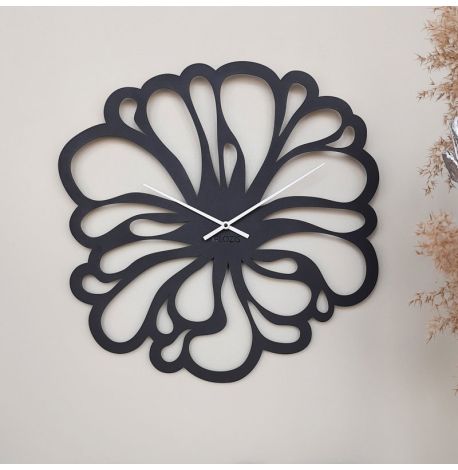 Настінний годинник Flower (чорний), 48 см