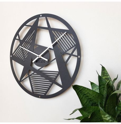 Настінний годинник Line (чорний), 35 см