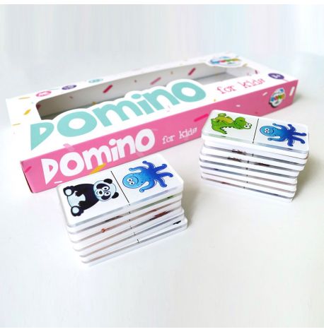 Дитяче Domino Animals white set