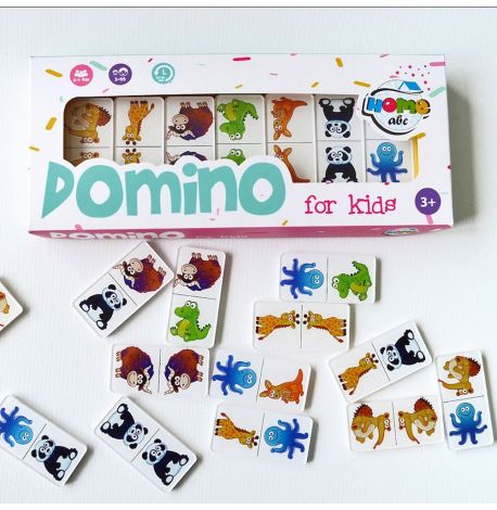 Дитяче Domino Animals white set
