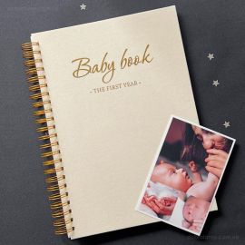 Альбом першого року життя малюка Baby Book The first year (бежевий)