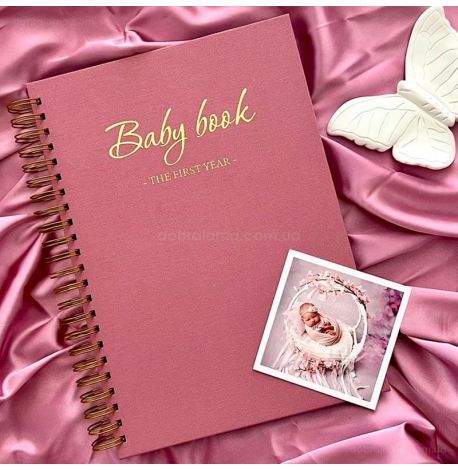 Альбом первого года жизни малыша Baby Book The first year (розовый)
