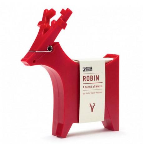 Блок для записей с держателем Robin Memo Monkey Business (красный)