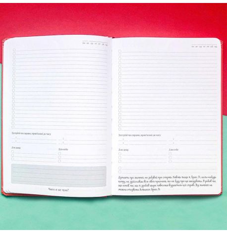 Щоденник-планер Diary My perfect day недатований (українська мова) червоний 
