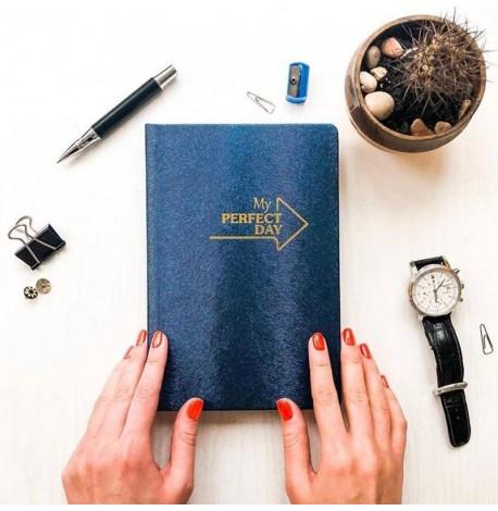 Планер "My perfect day" синій металік (українська мова)