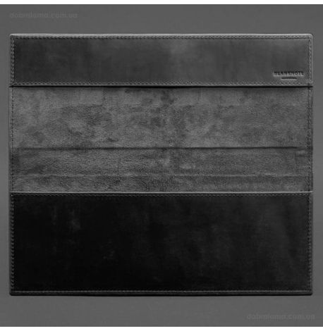 Шкіряний настільний планер з блоком на пружині (чорний), шкіра Crazy Horse