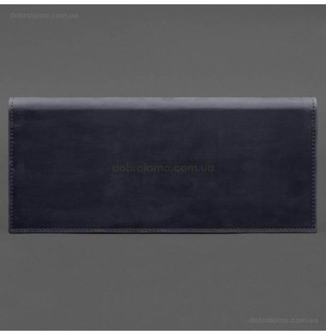 Кожаный настольный планер с блоком на пружине (темно-синий), кожа Crazy Horse