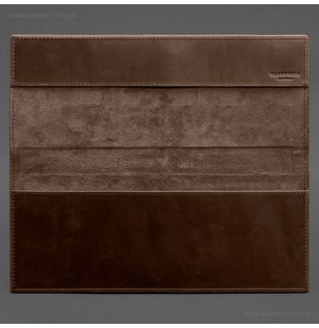 Шкіряний настільний планер з блоком на пружині (темно-коричневий), шкіра Crazy Horse