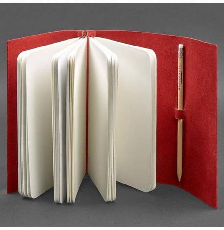 Кожаный блокнот софт-бук 1.0 (красный) 