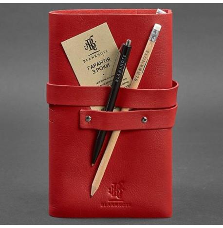 Кожаный блокнот софт-бук 1.0 (красный) 