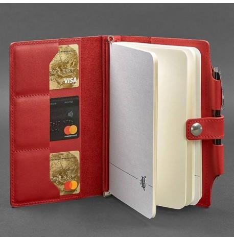 Кожаный блокнот софт-бук 4.0 A5 mini (красный)