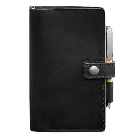 Шкіряний блокнот софт-бук 4.0 A5 mini (чорний) шкіра Crazy Horse