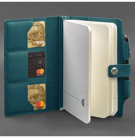 Кожаный блокнот софт-бук 4.0 A5 mini (зеленый) кожа Krast