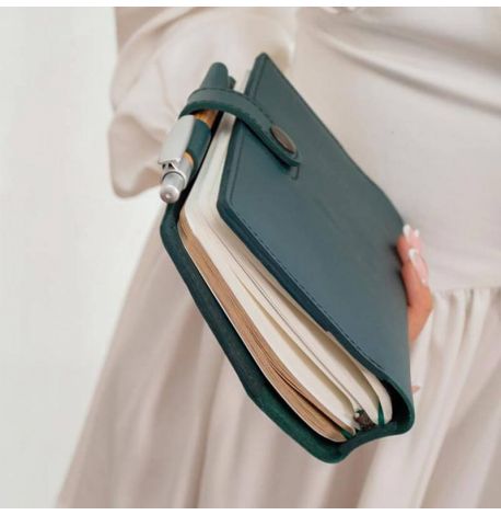 Кожаный блокнот софт-бук 4.0 A5 mini (зеленый) кожа Krast