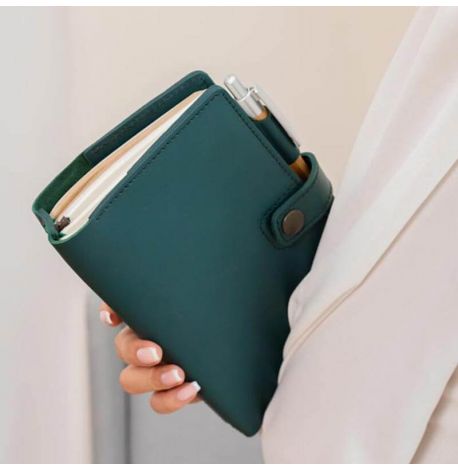 Кожаный блокнот софт-бук 4.0 A5 mini (зеленый) кожа Krast