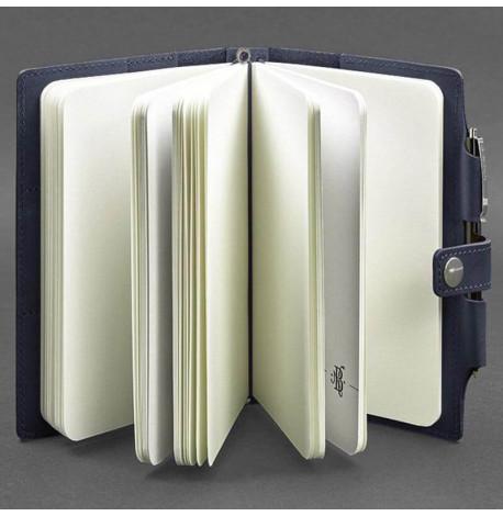 Шкіряний блокнот софт-бук 4.0 A5 mini (темно-синій) шкіра Krast