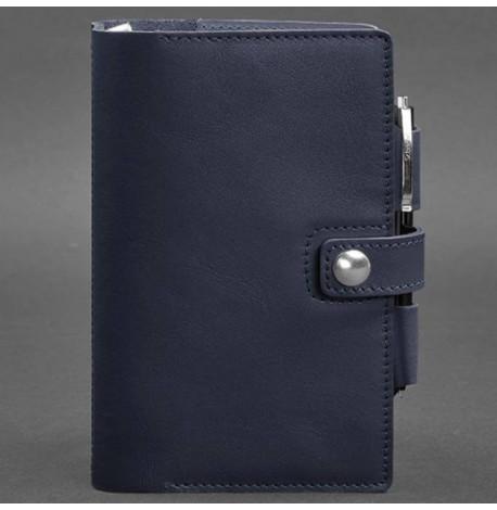 Шкіряний блокнот софт-бук 4.0 A5 mini (темно-синій) шкіра Krast