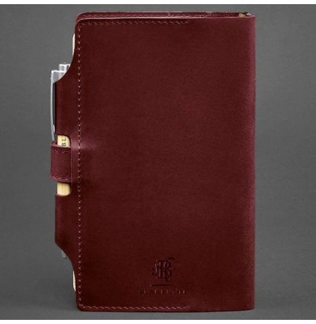 Кожаный блокнот софт-бук 4.0 A5 mini (бордовый) кожа Crazy Horse