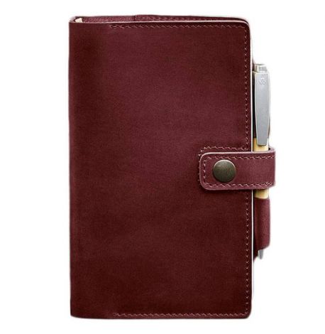 Кожаный блокнот софт-бук 4.0 A5 mini (бордовый) кожа Crazy Horse