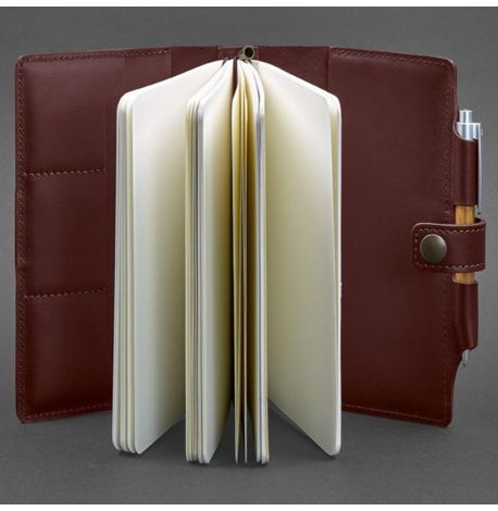 Шкіряний блокнот софт-бук 4.0 A5 mini (бордовий) шкіра Krast