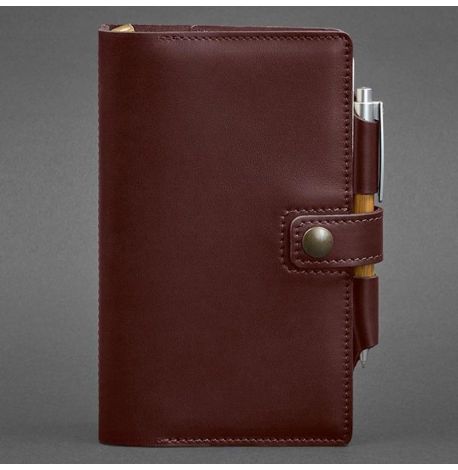 Шкіряний блокнот софт-бук 4.0 A5 mini (бордовий) шкіра Krast