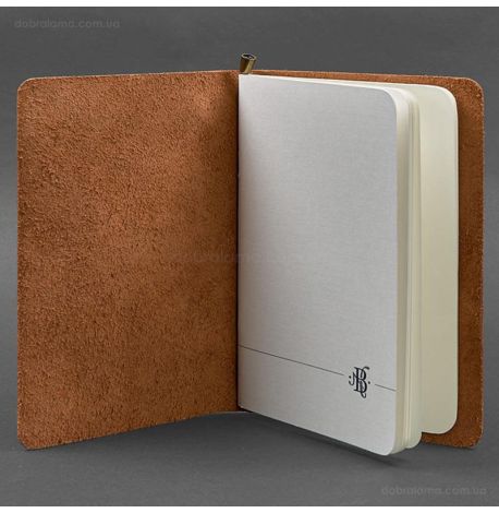 Кожаный блокнот cофт-бук 8.0 (светло-коричневый), кожа Krast